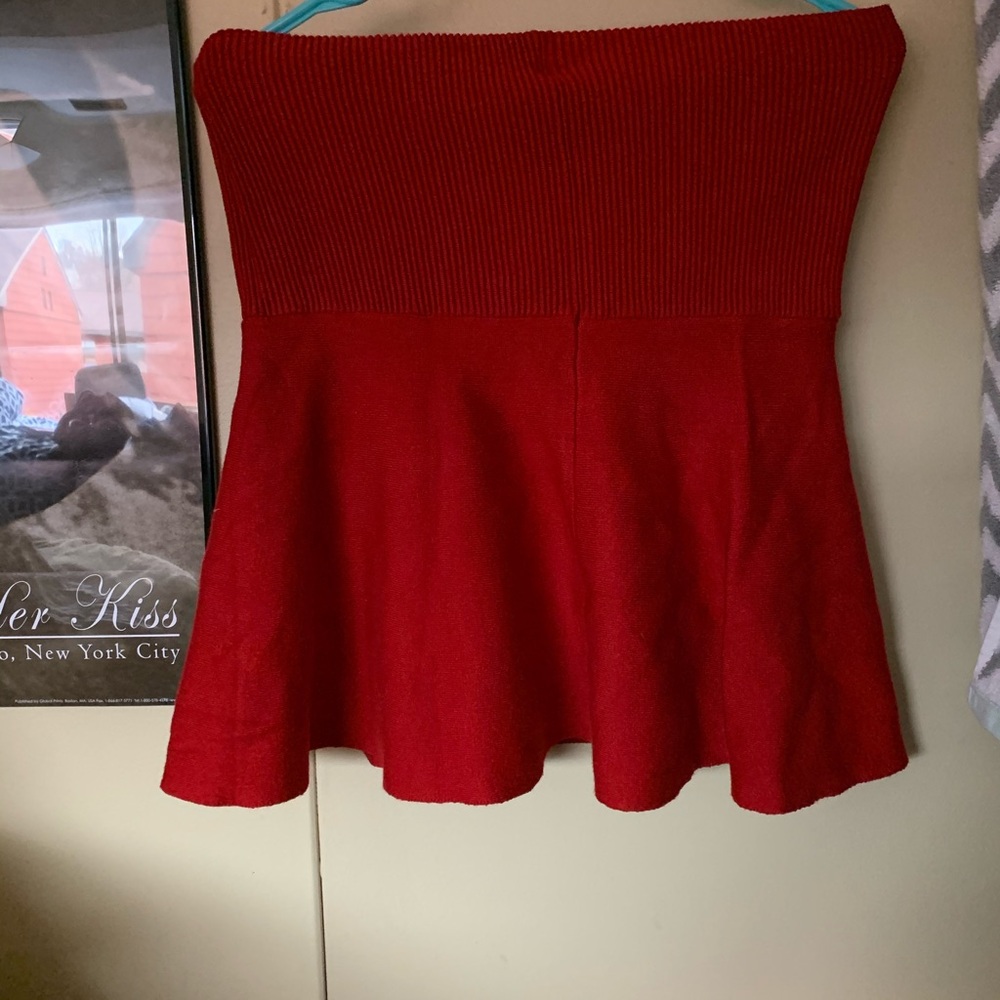 Zara Basic Red Flare Mini Skirt - image 2